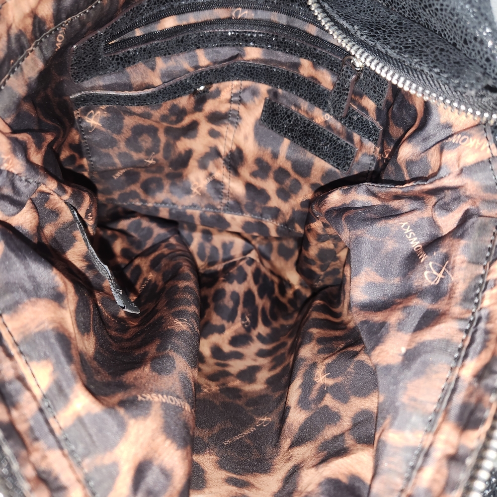 B. Makowsky Large Metallic Crackled Leather Bag - Picture 6 of 7